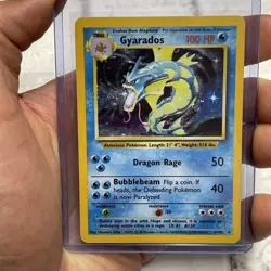 Pokemon Gyarados Holo Rare Base Set Unlimited 6/102 WOTC Vintage LP/NM Card TCG - Image 1
