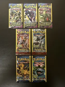 Pokemon TCG: XY Ancient Origins Lot Of 7x 3- Card Mini Packs 21 Cards Total NFS - Image 1
