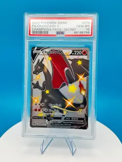 Charizard V (Secret) 079/073 Champions Path Holo 2020 Pokemon CARD SWSH PSA 10 - Image 1
