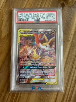 Charizard & Braixen GX SM230 PSA 10 Pokemon Card Black Star Promo Alternative - Image 1