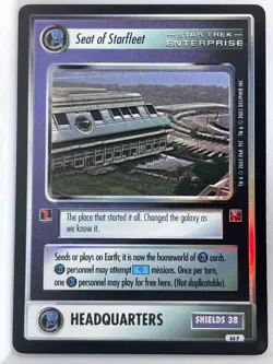STAR TREK CCG ENTERPRISE COLLECTION CARD 44P SEAT OF STARFLEET ex - Image 1