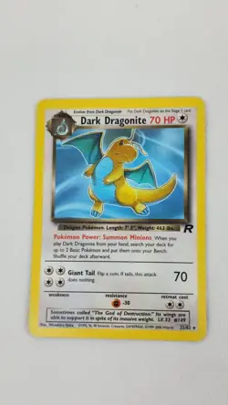 Pokemon TCG Dark Dragonite 2000 Non-Holo Rare Card 22/82 - Image 1