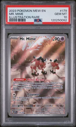 PSA 10 Gem Mint Mr. Mime 179/165 Scarlet & Violet 151 Holo Pokemon Card - Image 1