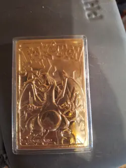23K Gold Plated CHARIZARD Trading Card 1999 Burger King Pokemon - Image 1