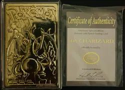 23K Gold Plated CHARIZARD Trading Card 1999 Burger King Pokemon - Image 1