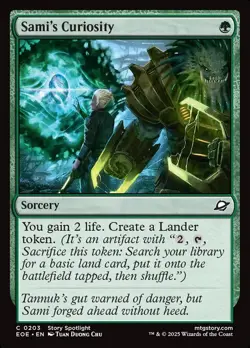 MTG Edge of Eternities *FOIL* C Sami's Curiosity #0203 - Image 1