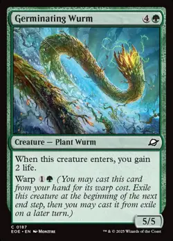 MTG Edge of Eternities *FOIL* C Germinating Wurm #0187 - Image 1