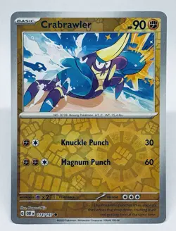 Pokemon Obsidian Flames Reverse Holo 114/197 Crabrawler - Image 1