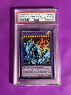 Yugioh PSA 10 GEM MINT Dragon Master Knight LCYW-EN050 1st Edition - Image 1