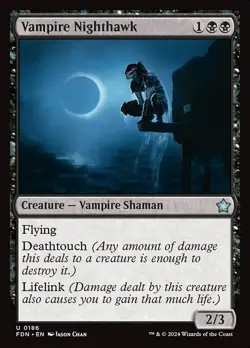 [MTG] Vampire Nighthawk (0186) (FDN) LP-HP - Image 1