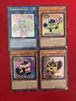Yugioh! Cupsy, Cooky, Lollipo, Snatchy Yummy Set Ultra Rare 1st Edition NM - Image 1