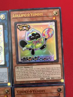 Yugioh! Cupsy, Cooky, Lollipo, Snatchy Yummy Set Ultra Rare 1st Edition NM - Image 3