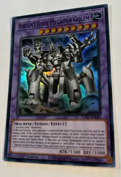 YuGiOh Ancient Gear Megaton Golem LDS1-EN088 1st Edition Purple Ultra Rare NM - Image 2