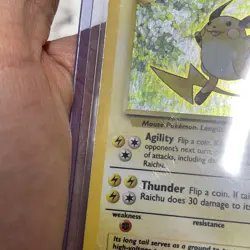 Raichu 14/102 Base Set Unlimited WOTC Holo Rare Pokemon Card MP/LP Vintage TCG - Image 3