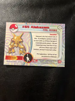 Alakazam #65 - Topps SERIES Pokemon Card - RED LOGO - NON-HOLO - Image 2