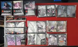 MTG ULTRA PRO DECK PROTECTOR CARD SLEEVES LOT 9 X 100 + 3 DECK BOXES NIS - Image 1