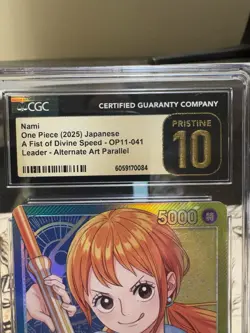 Nami OP11-041 Alt Art a Fist of Divine Speed Japanese One Piece TCG Card - Image 3