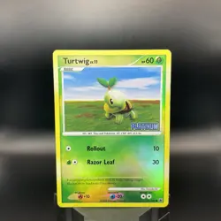 Pokemon TCG Turtwig 77/100 (Reverse Holo) Platinum Stamp BK Promo Card - LP - Image 1