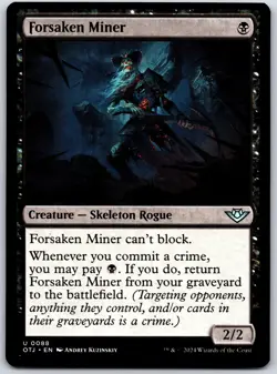 Forsaken Miner - Outlaws of Thunder Junction OTJ - MTG - NM Magic - 88 U - Image 1