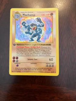Vintage Pokemon - Machamp 8/102 - Shadowless - Base Set - HP/MP - Image 1