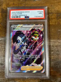 Pokemon 2022 Astral Radiance Full Art Trainer ALLISTER #TG24 PSA 9 Mint RARE 2 - Image 1