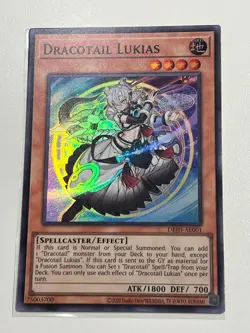 Yugioh Asian English Dracotail Lukias DUAD-AE001 Super rare Near Mint - Image 1