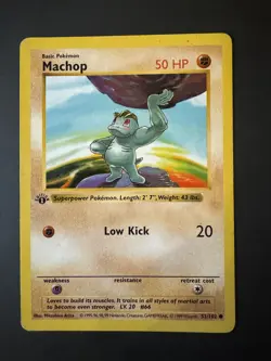 Machop 52/102 Shadowless 1st Edition Base Set Pokemon Card - Image 1
