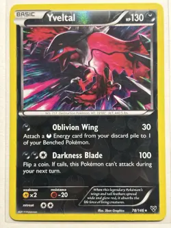 Yveltal 78/146 - XY Base Set Reverse Holo Rare Pokemon Card - Image 1