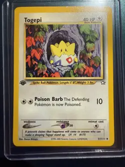 Togepi 51/111 1st Edition Neo Genesis Non-Holo Pokemon Card LP Condition - Image 1