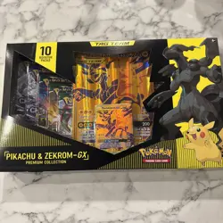 Unopened Pokemon TCG Pikachu & Zekrom GX Tag Team Premium Collection Card Game 820650809910 - Image 1