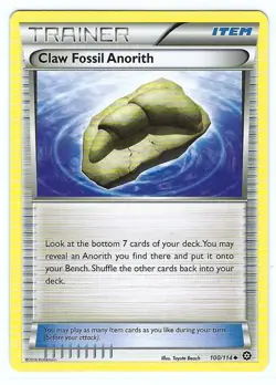 Claw Fossil Anorith - 2016 XY STEAM SIEGE card #100/114 - FRESH PULL - Near Mint - Image 1