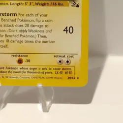 Zapdos 30/62 Rare Fossil Set Non Holo Pokemon Card WOTC Vintage TCG 1999 - Image 5