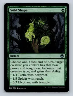Magic the Gathering - MTG - AFR - Wild Shape - Foil - Uncommon - Image 1