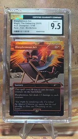 MTG Blasphemous Act #1756 🌈 Foil Secret Lair Drop Deadpool CGC 9.5 - Image 1
