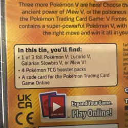 Pokemon TCG: Mew V Forces Tin - New & Factory Sealed - 4 packs + Holo Promo - Image 4