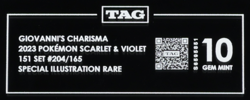 2023 Pokemon Special Illustration Rare 204/165 Giovanni's Charisma TAG 10 - Image 3