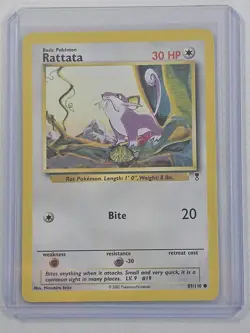 Rattata 61/102 Shadowless Base Set Pokemon Card 1999 WOTC NM/LP Vintage TCG - Image 1