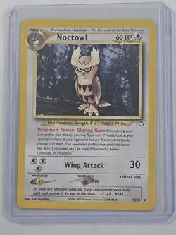 Noctowl #42/111 Neo Genesis 2000 Regular Uncommon Pokemon Card Vintage - NM - Image 1