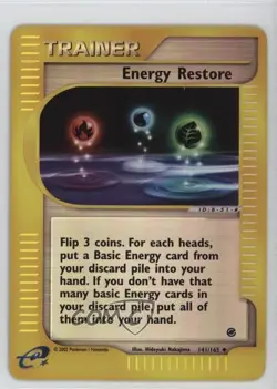 Energy Restore Reverse Foil Pokemon e-Card Series Expedition #141 2002 - Image 1