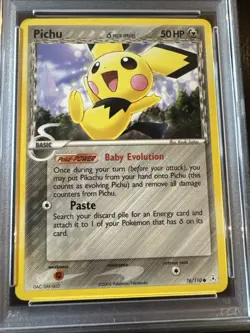 PICHU - 2006 Pokemon EX Holon Phantoms (Non Holo) - PSA Graded USA Shipping - Image 1