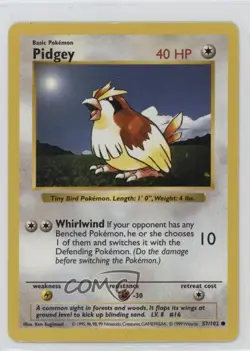 Pidgey Shadowless Pokemon Base Set #57 1999 - Image 1
