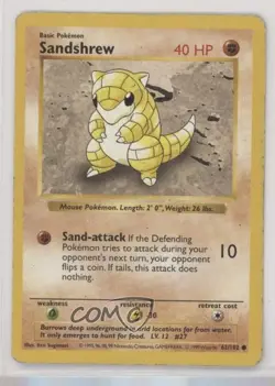Sandshrew Shadowless Pokemon Base Set #62 1999 - Image 1