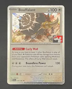 Pokemon Card Bouffalant 119/142 Prize Pack Series Cards Cosmos Holo - Near Mint - Image 1