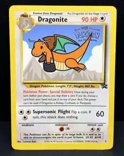Pokemon Card - Dragonite WB Stamped Movie Promo WOTC Black Star Promo Stamped #5 - Image 1