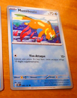 POKEMON FLAMMES OBSIDIENNES CARD CARTE MUSTEBOUEE 048/197 FR OBF TCG NM 2023 - Image 1