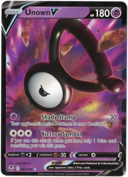 Pokemon TCG Card - Unown V 65/195 - Ultra Rare Holo NM - Pokemon Silver Tempest - Image 1
