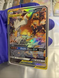 Pokemon TCG Reshiram & Charizard GX Holo Card 217/214 Unbroken Bonds Secret Rare - Image 3