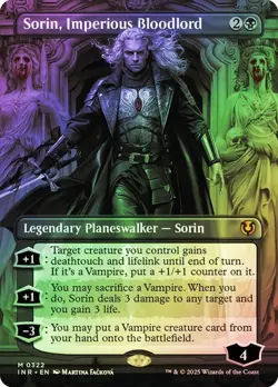 * SORIN, IMPERIOUS BLOODLORD * FOIL * BORDERLESS * INNISTRAD * NM * MTG * - Image 1