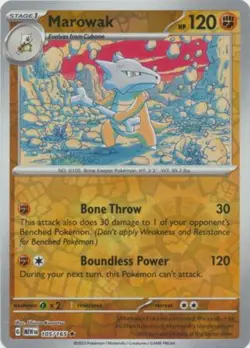 (Reverse Holo) Marowak 105/165 - 151 - Pokemon TCG Card NM+ ✅ - Image 1