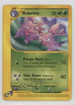Nidorino Pokemon e-Card Series Aquapolis #55 2002 - Image 1